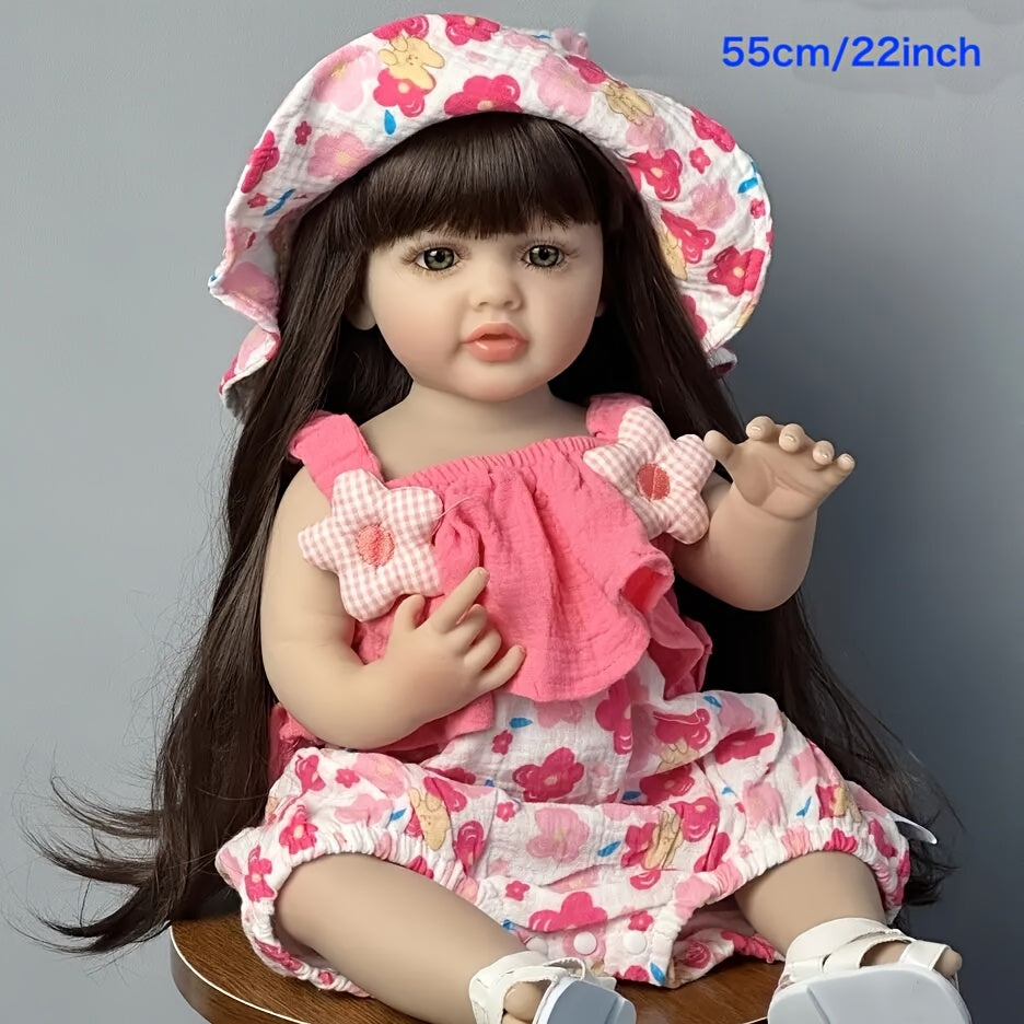 Red Dressed Princess Baby Doll with Long Hair Ideal for Bath & Bedtime Play
