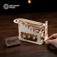 Wooden Puzzle Marble Run Mechanical Building Game