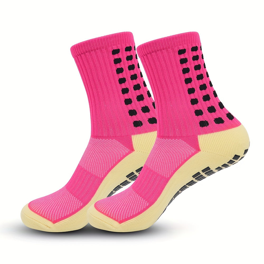 Men's Soccer Socks Thick Padded Non-slip Sports Crew Socks
