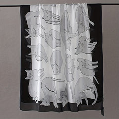 Cartoon Cat Print Scarf Block Shawl Windproof Bandana