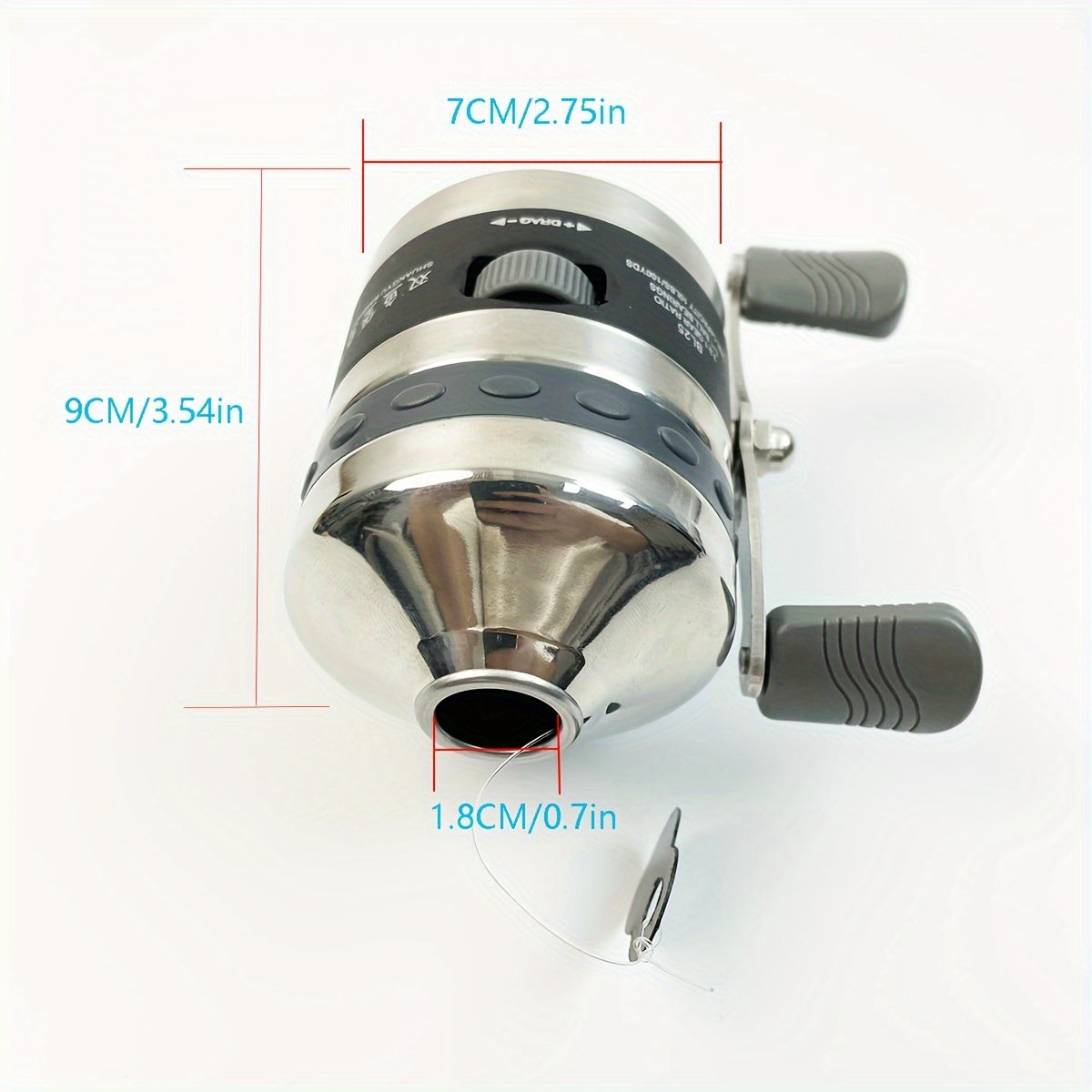 Stainless Steel Fishing Reel With Wrist Strap