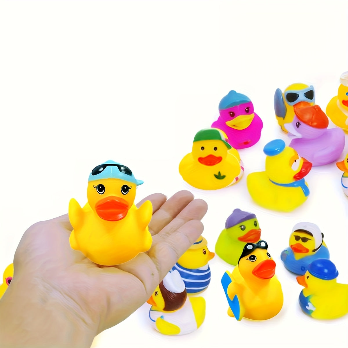 12pcs Colorful Rubber Duckies Kids' Toys Classroom Rewards