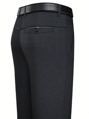 Men's Slim Fit Solid Dress Pants No Iron Formal Suit Trousers