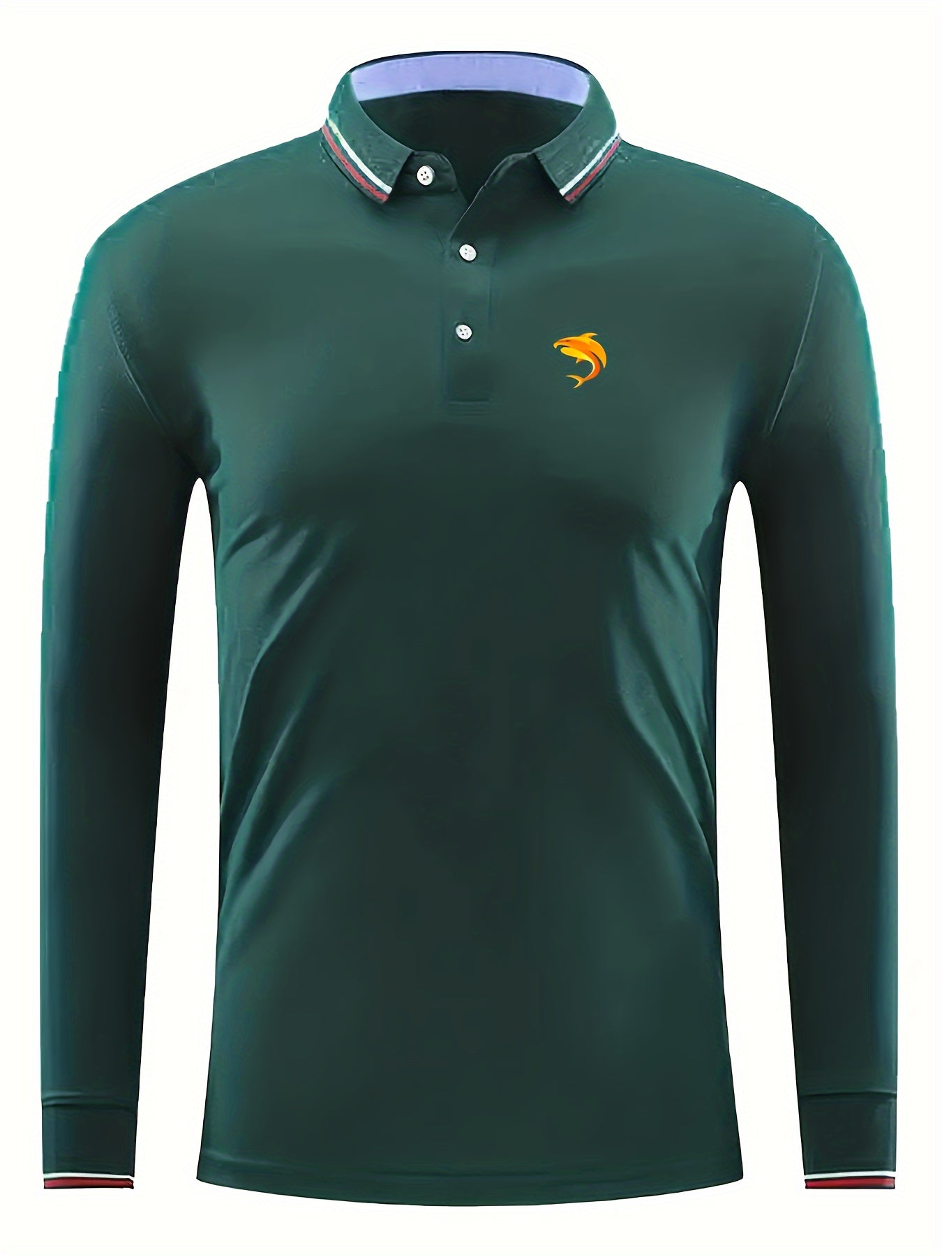 Dolphin Pattern Men's Casual Long Sleeve Shirt