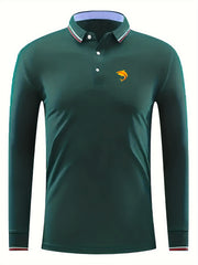 Dolphin Pattern Men's Casual Long Sleeve Shirt