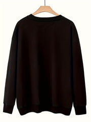 Letter & Cartoon Print Crew Neck Sweatshirt
