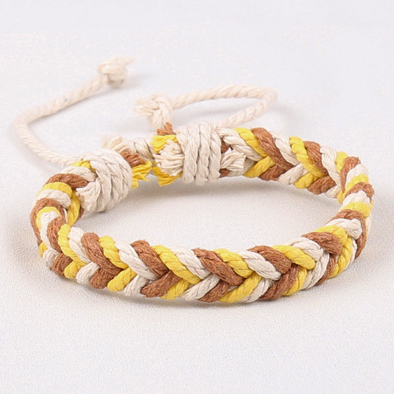 Boys Vintage Braided Bracelet Adjustable Wristband Couple Holiday Jewelry Gift