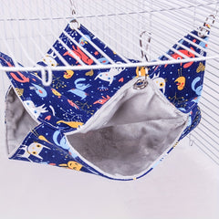 Small Pet Hammock Cartoon Print Hanging Hamster Nest