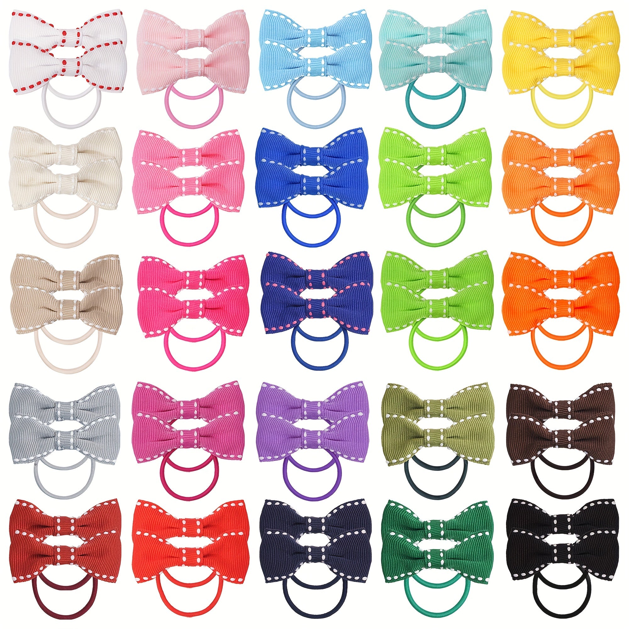 50pcs Bowknot Hair Rope Vintage Hair Accessories
