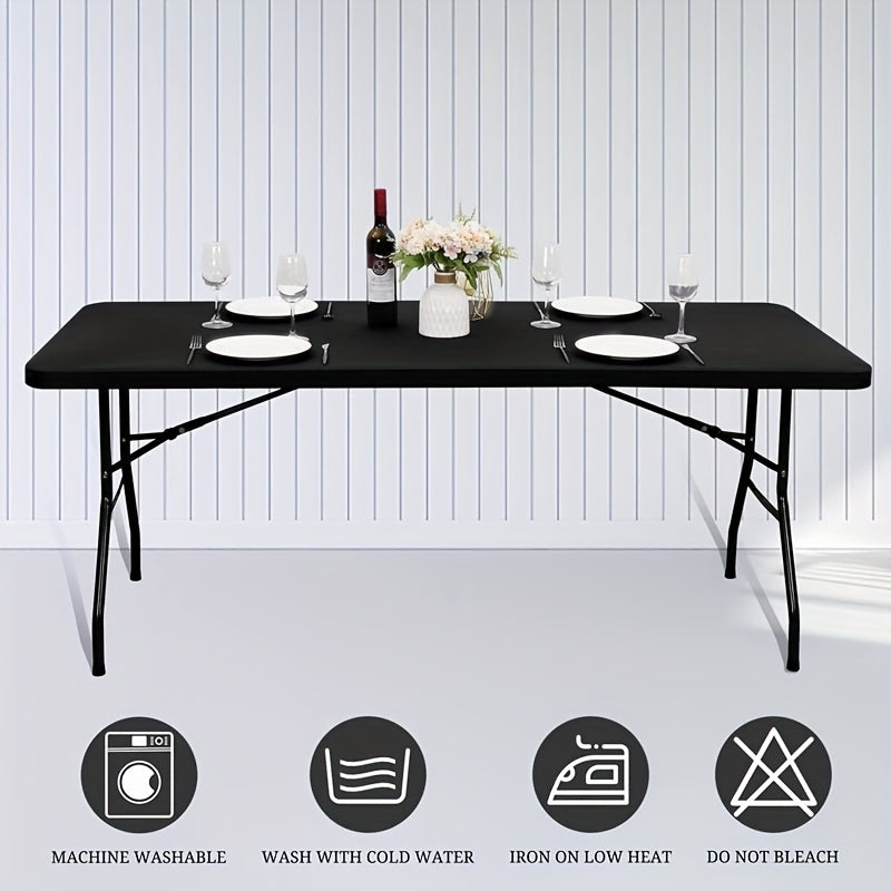 Polyester Tablecloth Rectangular Elastic Outdoor Picnic Table Cloth