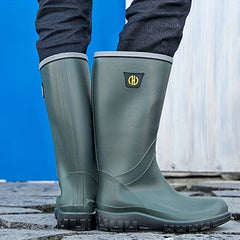 Women's Knee High Rain Boots Waterproof Slip On Shoes