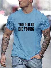 Men's Breathable Letter Print T Shirt for Summer