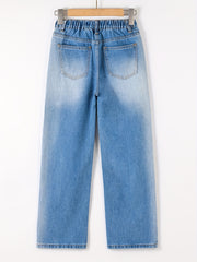 Girls Ombre High Waist Wide Leg Denim Pants
