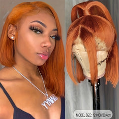 Brazilian Short Bob Wigs 13x4 Lace Front Human Hair Pre Plucked