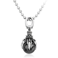 Dragon Claw Pendant Necklace Men's Gothic Red Stone Jewelry