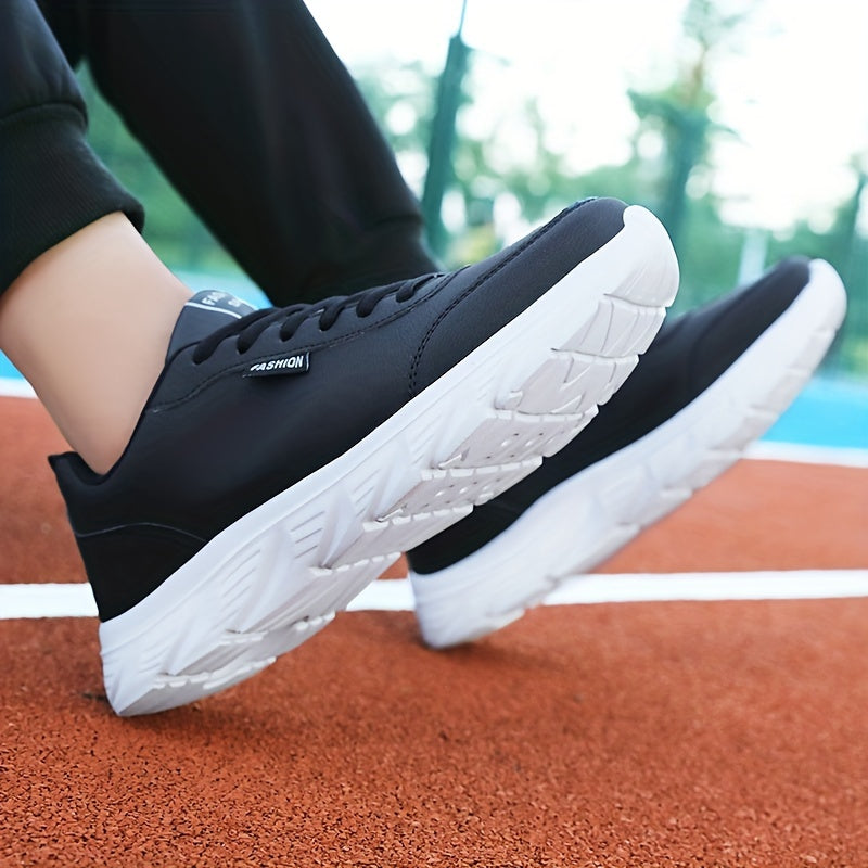 Waterproof Faux Leather Low Top Sneakers for Women