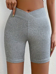 Asymmetrical Waist Skinny Shorts for Women