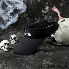 Funny Halloween Ghost Pumpkin Boo Print Visor Hat Lightweight Sun Cap