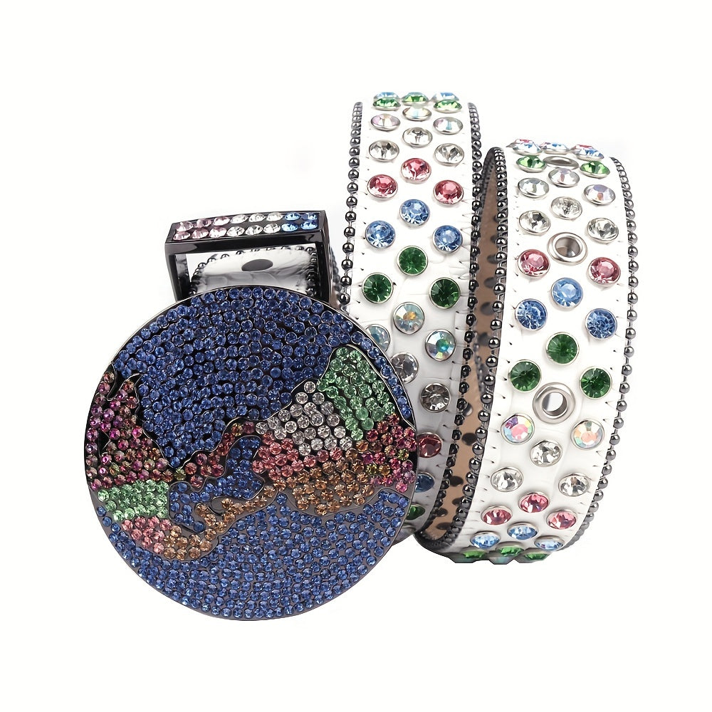 Colorful Rhinestone Western Cowgirl Belt
