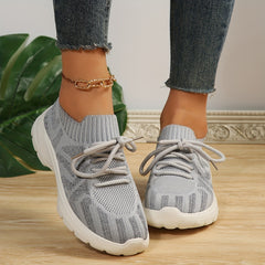 Mesh Breathable Lace Up Sports Shoes Lightweight Non slip Travel Shoes