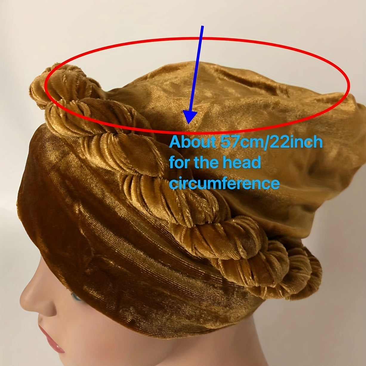 Velvet Braided Turban Cap Head Wrap Elastic Bonnet Chemo Hats