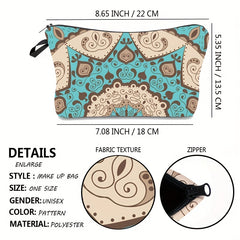Waterproof Makeup Bag for Women Portable Cosmetic Organizer with Zipper Clutch