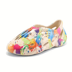 Women's Tie Dye Sandals Round Toe Casual Summer Shoes