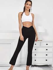 High Rise Stretch Flared Leg Fitness Pants