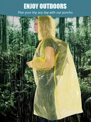 5pcs Disposable Card Raincoat Portable Waterproof Long Raincoat