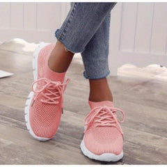 Women's Canvas Lace-Up Sneakers Flat Sport Shoes