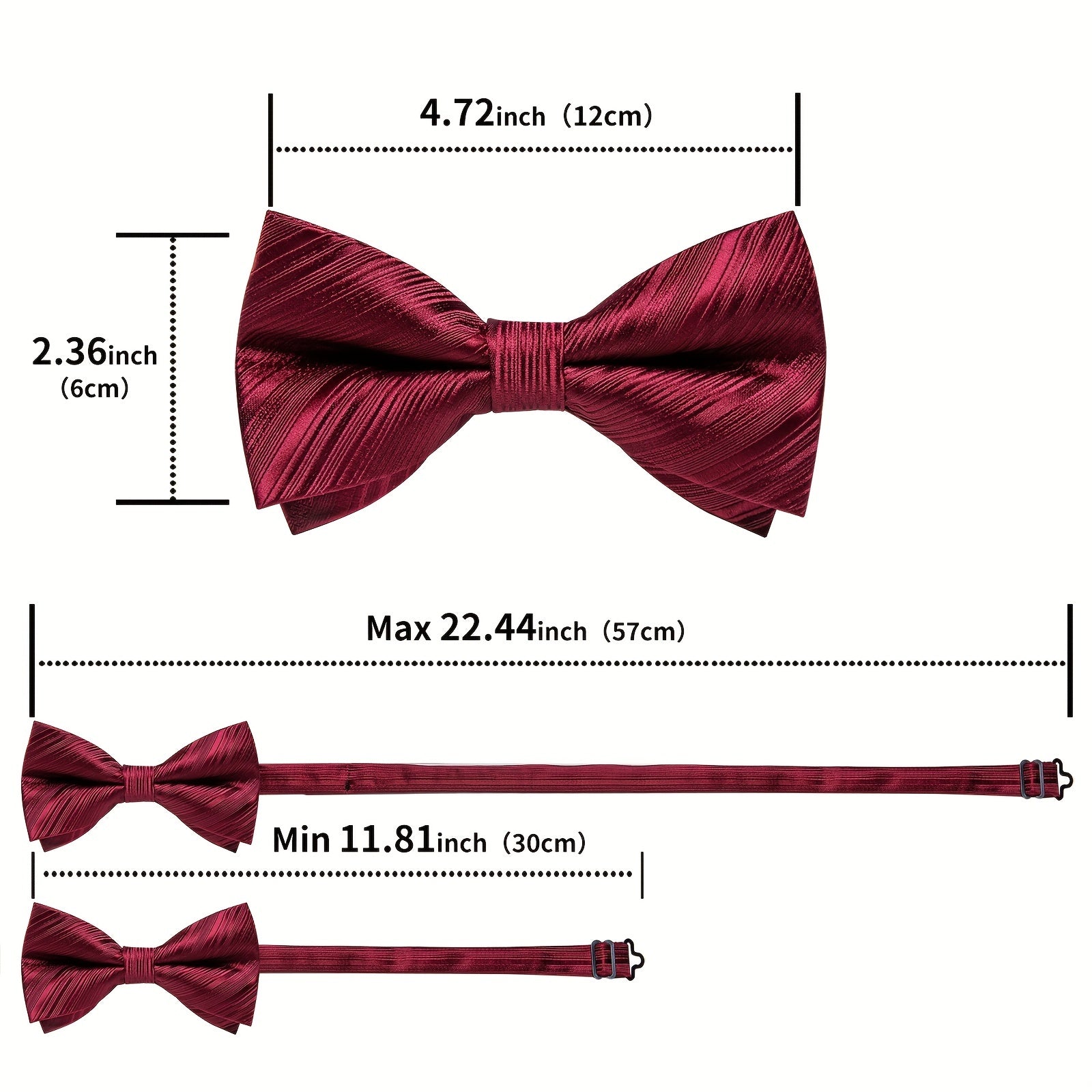 Men's Bow Tie Set Solid Paisley Silk Bow Tie Cufflinks