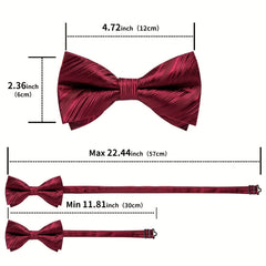 Men's Bow Tie Set Solid Paisley Silk Bow Tie Cufflinks