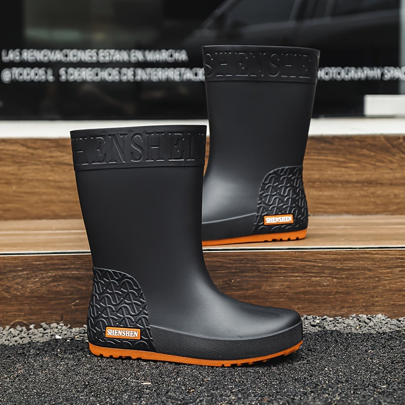 Women's Waterproof High Tube Rain Boots Solid Non slip Outdoor Rain Boots