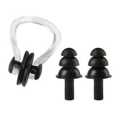 Waterproof Swimming Earplugs and Nose Clip Set for Kids and Adults