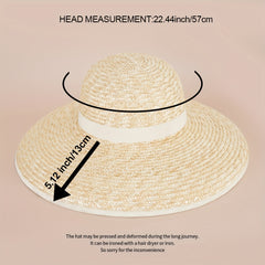 Big Brim Straw Hat Men Women Summer Beach French Sun Hat