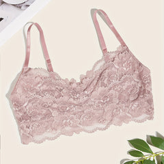 Scallop Trim Wireless Lace Bra