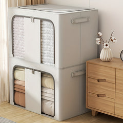 Wardrobe Storage Box Oxford Cloth Foldable Storage Box With Metal Rack