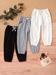 3pcs Boys Active Sweatpants Quick Drying Jogger Sports Pants Kids Clothes