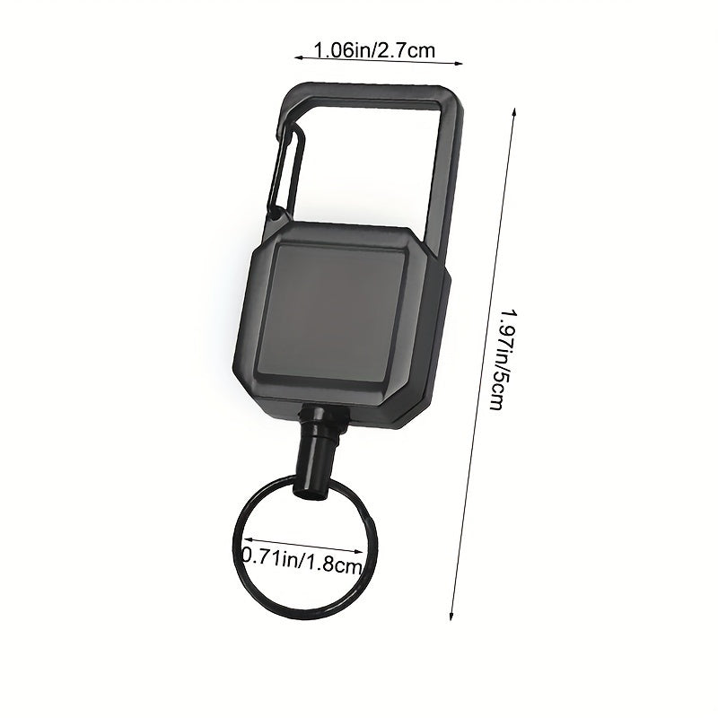 Steel Wire Rope Retractable Key Chain Carabiner Anti Lost Keyring