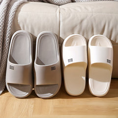 Women's Striped Soft Sole Pillow Slides Non-slip Bathroom Shoes