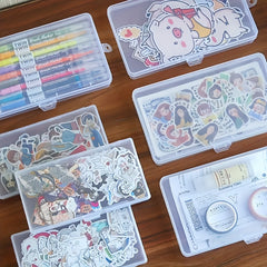 Stickers Plastic Storage Box Organizer - 3pcs