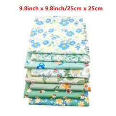 8pcs 9.8in Square Cotton Patterned Sewing Fabric Quilting DIY Scrapbooking