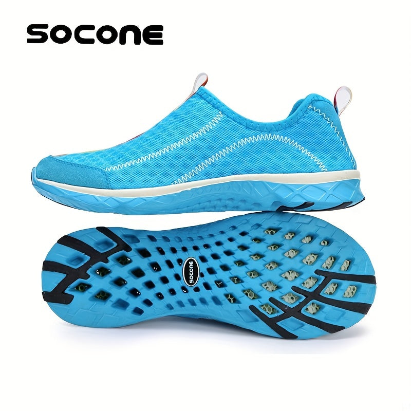 SOCONE Men's Barefoot Water Shoes Quick Dry Slip Beach Aqua Socks Summer
