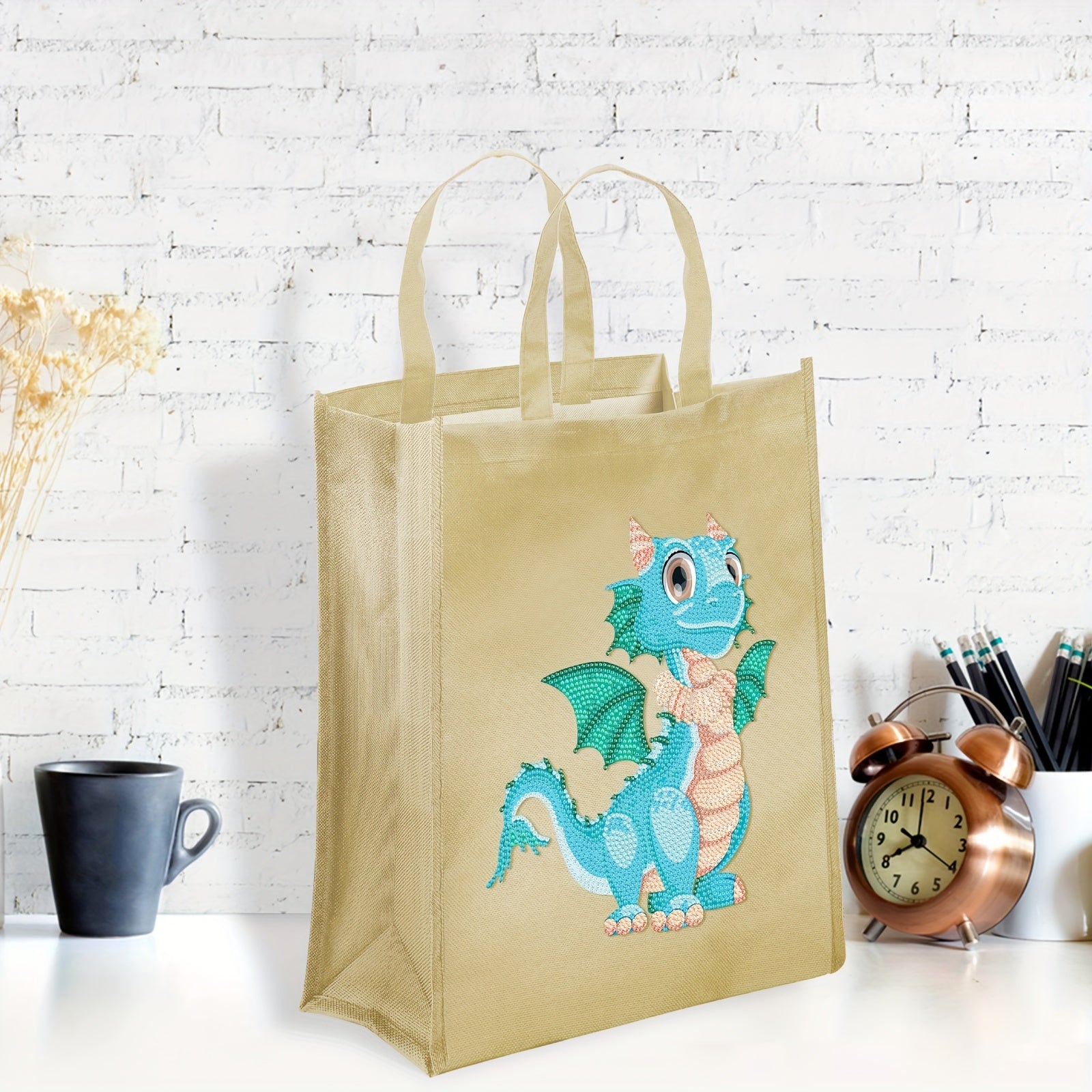 Custom Pink Dinosaur Diamond Painting Ironing Bag