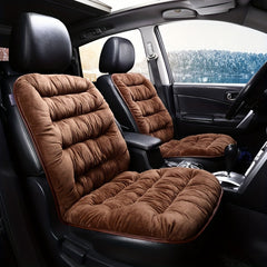 Winter Thick Plush Car Seat Cushion - Strap Backrest Seat Cush
