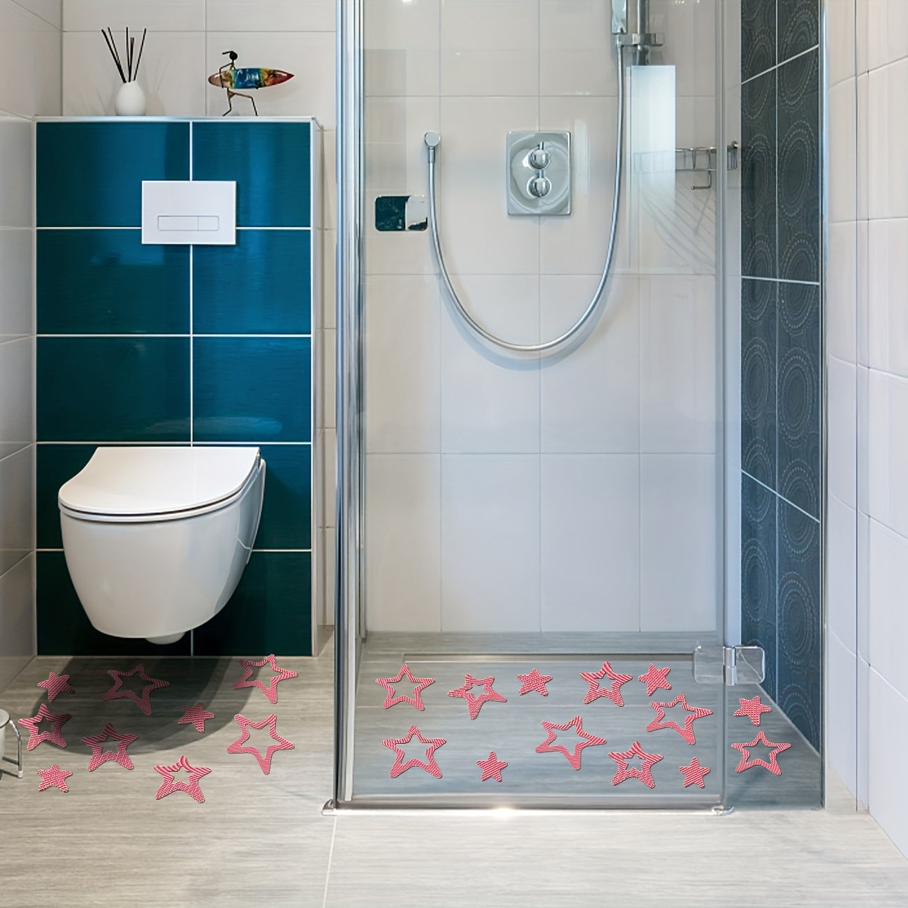 10pcs Star Shaped Bathtub Sticker Non Slip Self Adhesive