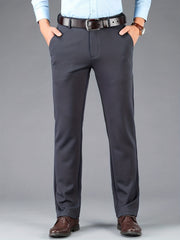 Men's Classic Solid Stretch Dress Pants for Business