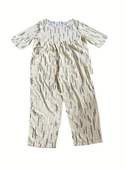 Plus Size Casual 2 Piece Set Random Print Loose Top & Pants Outfit