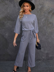 Casual Dolman Sleeve Wide Leg Jumpsuit