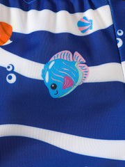 Boys Shark & Fish Swim Trunks & Tops Set for Vacation